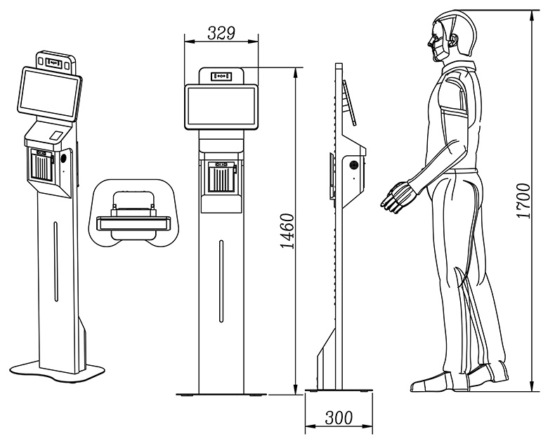 原厂立式13.3寸人脸识别测温一体机访客机登记管理系统排队叫号机