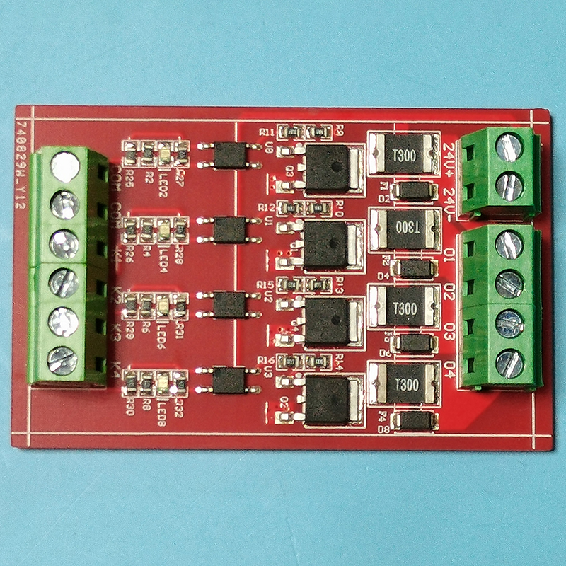 PLC4路扩展板直流模块带短路保护自恢复保险放大定制开发PCBA方案