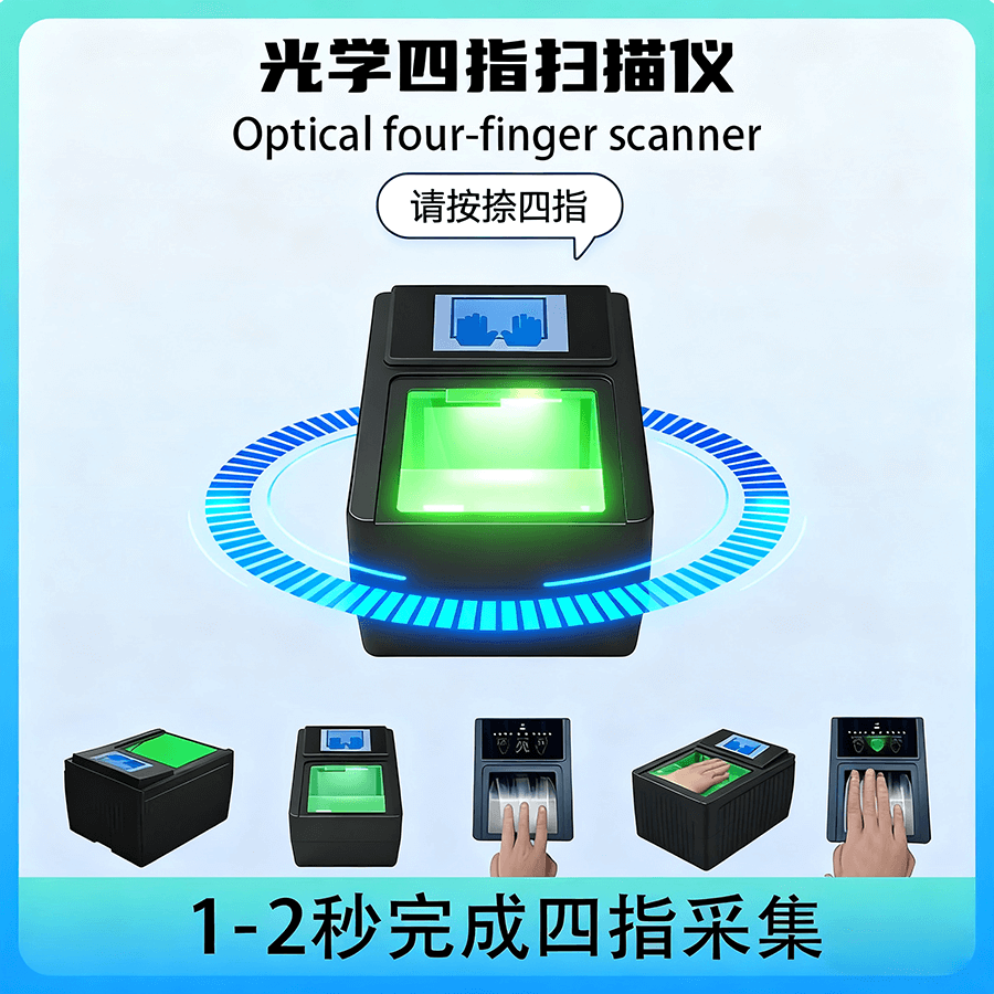 光学四指扫描仪外观展示_FBI FAP 60标准指纹采集设备 光学四指扫描仪外观展示_FBI FAP 60标准指纹采集设备