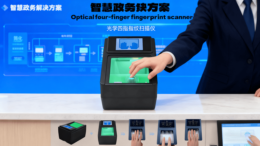指纹扫描仪在政务服务、国家级人口建档、交通枢纽安检三大场景的应用方案总览,展示设备在不同场景的部署逻辑与价值。 指纹扫描仪在政务服务、国家级人口建档、交通枢纽安检三大场景的应用方案总览,展示设备在不同场景的部署逻辑与价值。